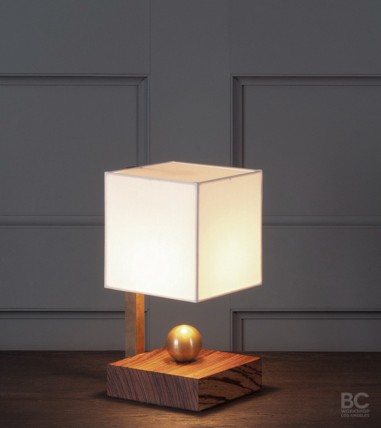 Brass Ball Zebra Boudoir Table Lamp